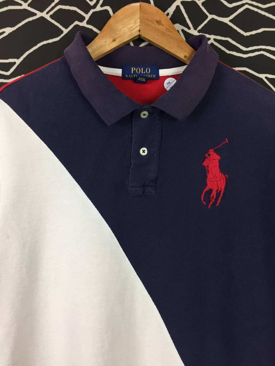 Polo Ralph Lauren Vtg Polo Ralph Lauren Big Pony USA Flag Polo Tee Size US M / EU 48-50 / 2 - 3 Thumbnail