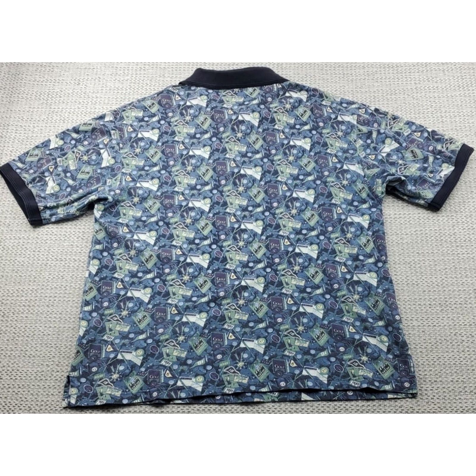 Haggar VINTAGE Haggar Cool 18 Performance Polo Shirt Mens L Short Sleeve All Over Golf Print Shirt Size US L / EU 52-54 / 3 - 7 Thumbnail