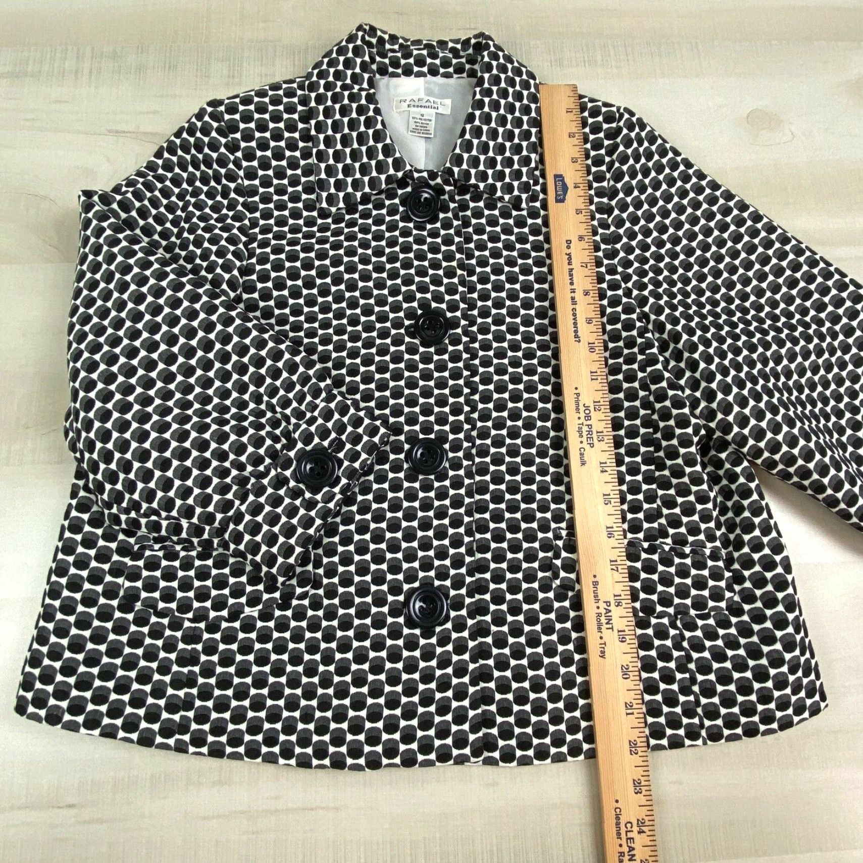 Vintage Rafael Womens Black and White Blazer Size 12 Career Professional Church Jacket Size XL / US 12-14 / IT 48-50 - 7 Thumbnail