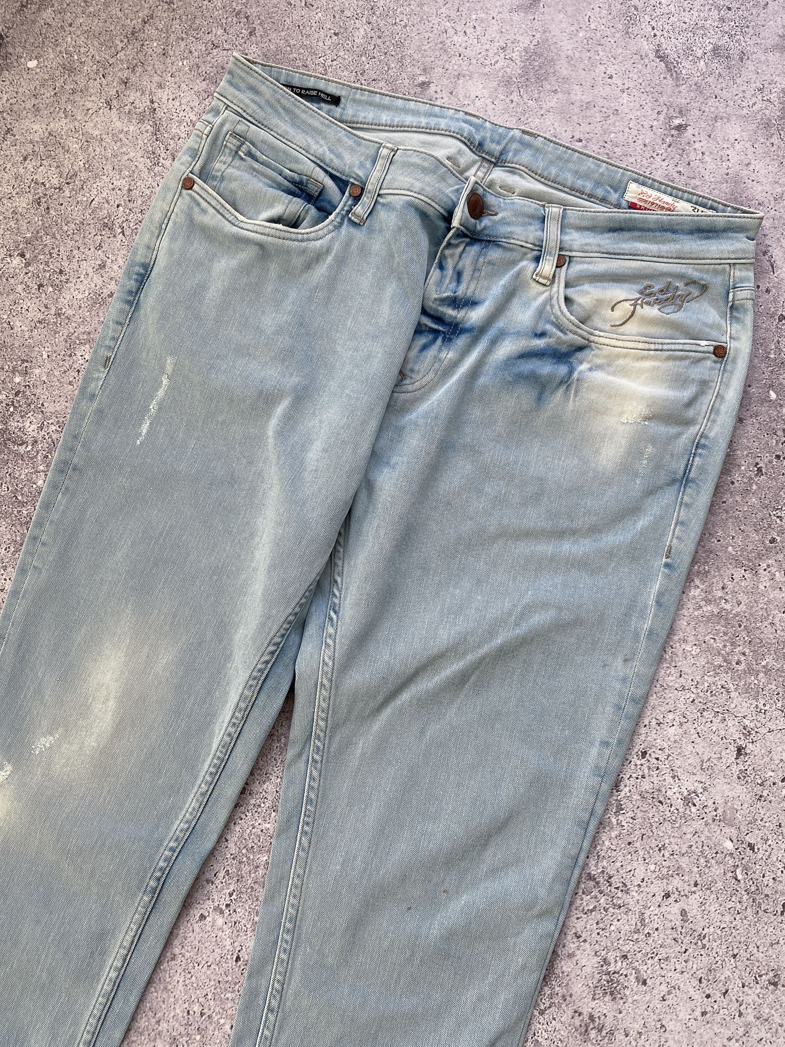 Ed Hardy Vintage Ed Hardy Blue Denim Skinny Jeans Size US 34 / EU 50 - 7 Thumbnail