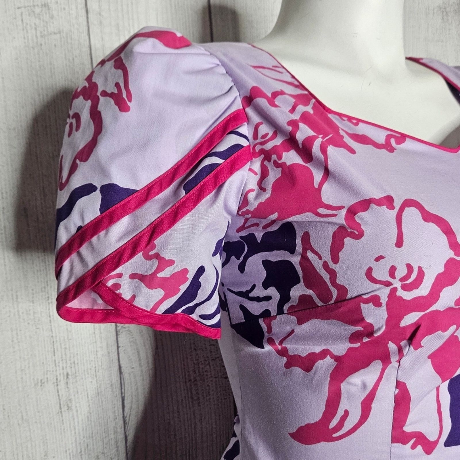 Hilo Hattie × Vintage Hilo Hattie Floral Puff Sleeve Dress w Mermaid Ruffle Hem Size XL / US 12-14 / IT 48-50 - 2 Thumbnail