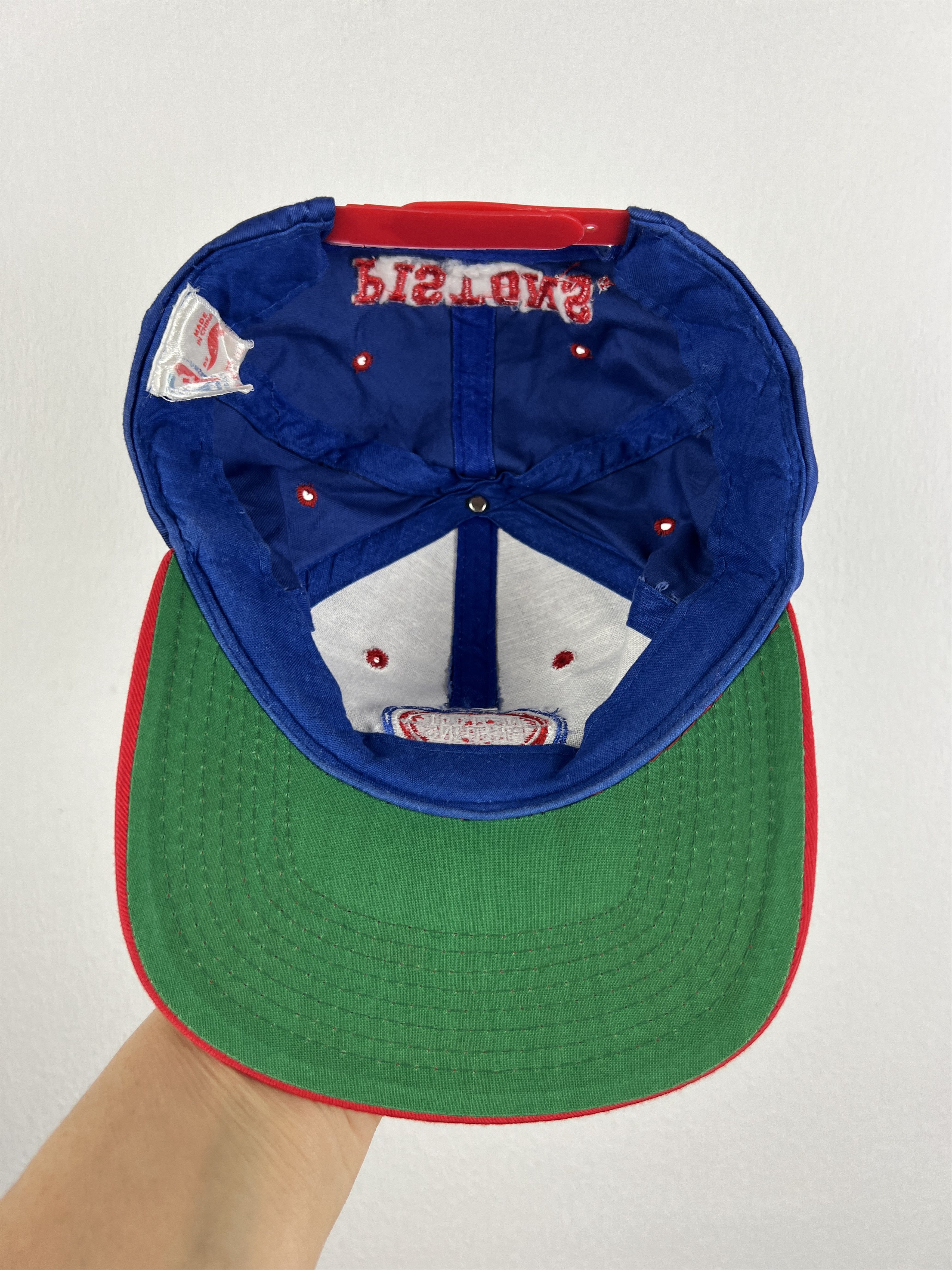 Vintage Vintage Detroit Pistons NBA Snapback Cap Hat Blue Red Rare Size 26 - 7 Thumbnail