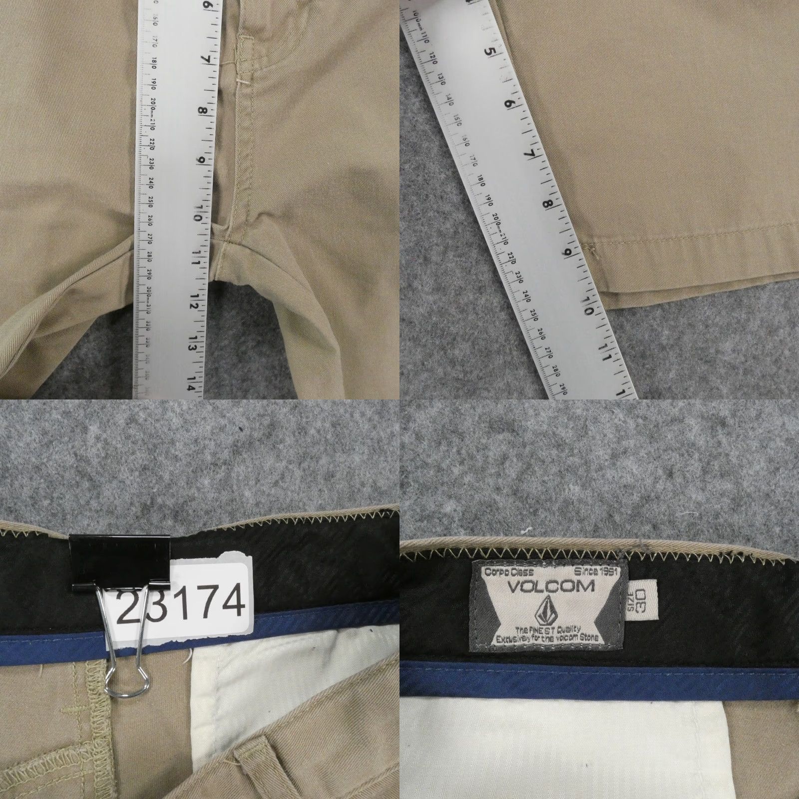 Volcom Volcom Shorts Mens 30 Chino Flat Front Khaki Casual Logo Lightweight Size US 31 - 9 Thumbnail