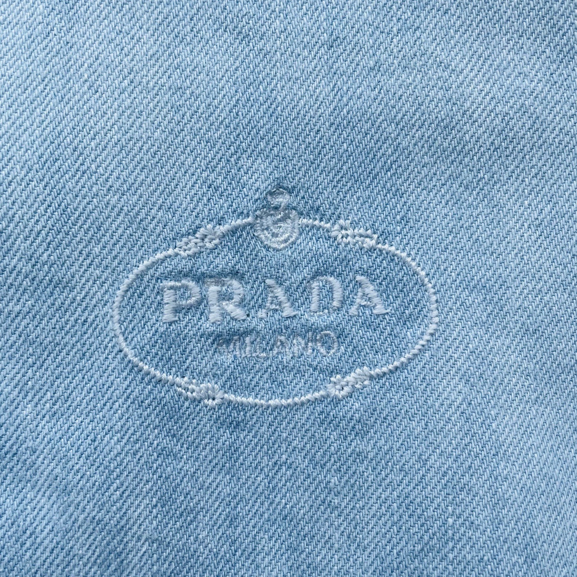 Prada Prada 99 New Embroidered Logo Denim Shirt Blue 36 Size XS / US 0-2 / IT 36-38 - 4 Thumbnail