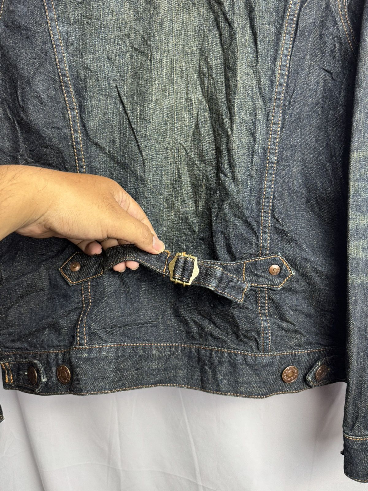 Edwin × Japanese Brand × RRL Ralph Lauren Edwin Buckle Back Denim Jacket lgb style Size US M / EU 48-50 / 2 - 7 Thumbnail