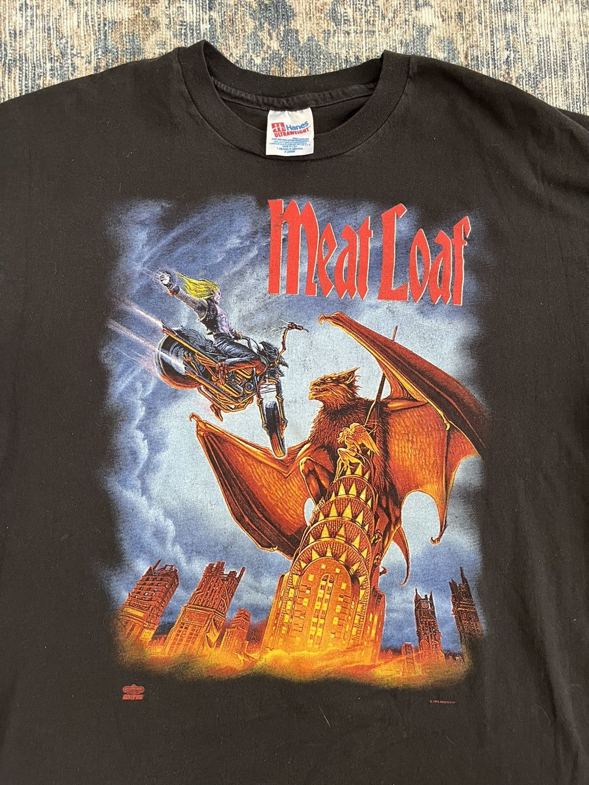Hanes vintage meat loaf band tee Size US XL / EU 56 / 4 - 2 Thumbnail
