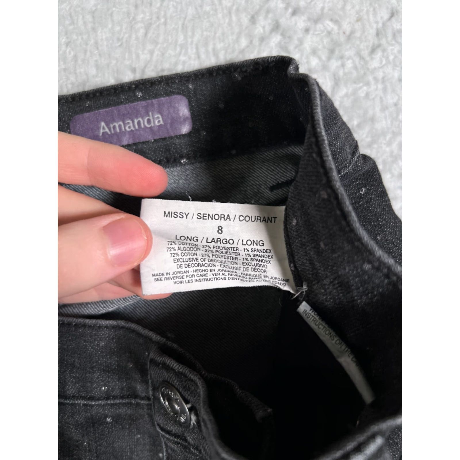Gloria Vanderbilt Gloria Vanderbilt Amanda Jeans Women 8 Black Polka Dot 5-Pocket High Rise Regular Fit Straight Denim Size 30" / US 8 / IT 44 - 6 Thumbnail