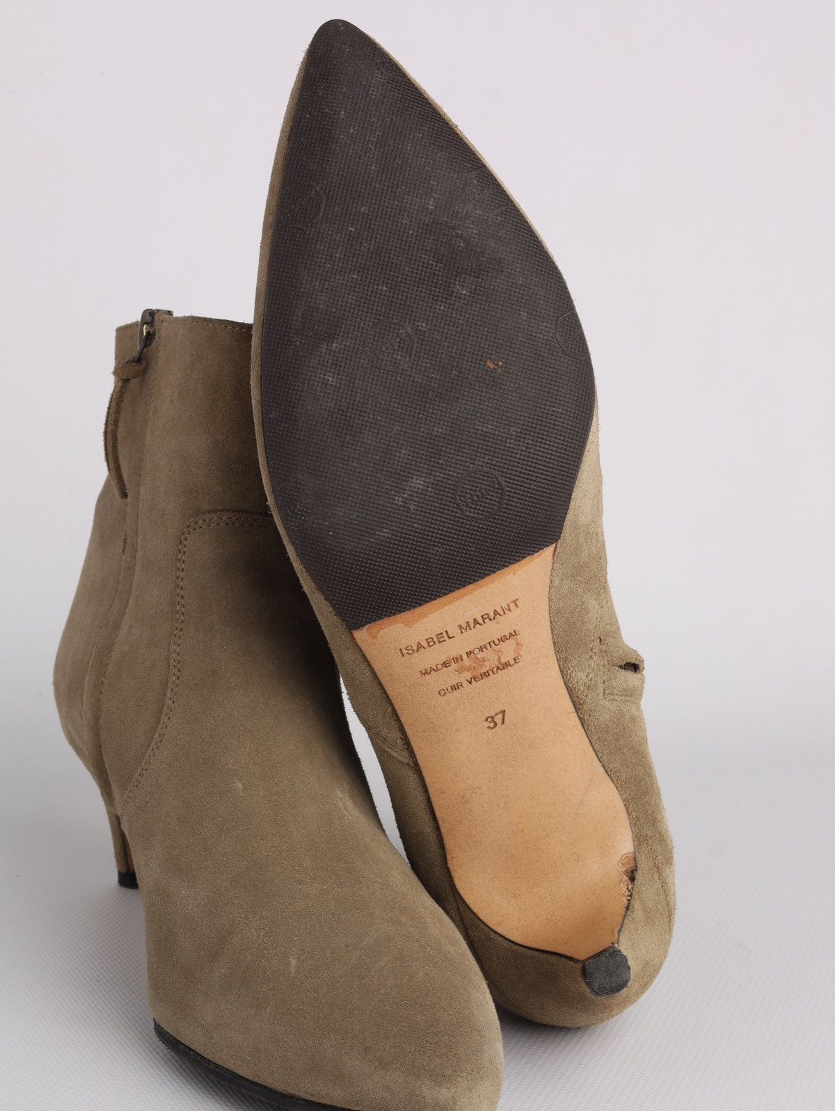 Isabel Marant Isabel Marant Suede Beige Olive Heel Shoes Boots Deone Ankle Size US 7 / IT 37 - 16 Thumbnail