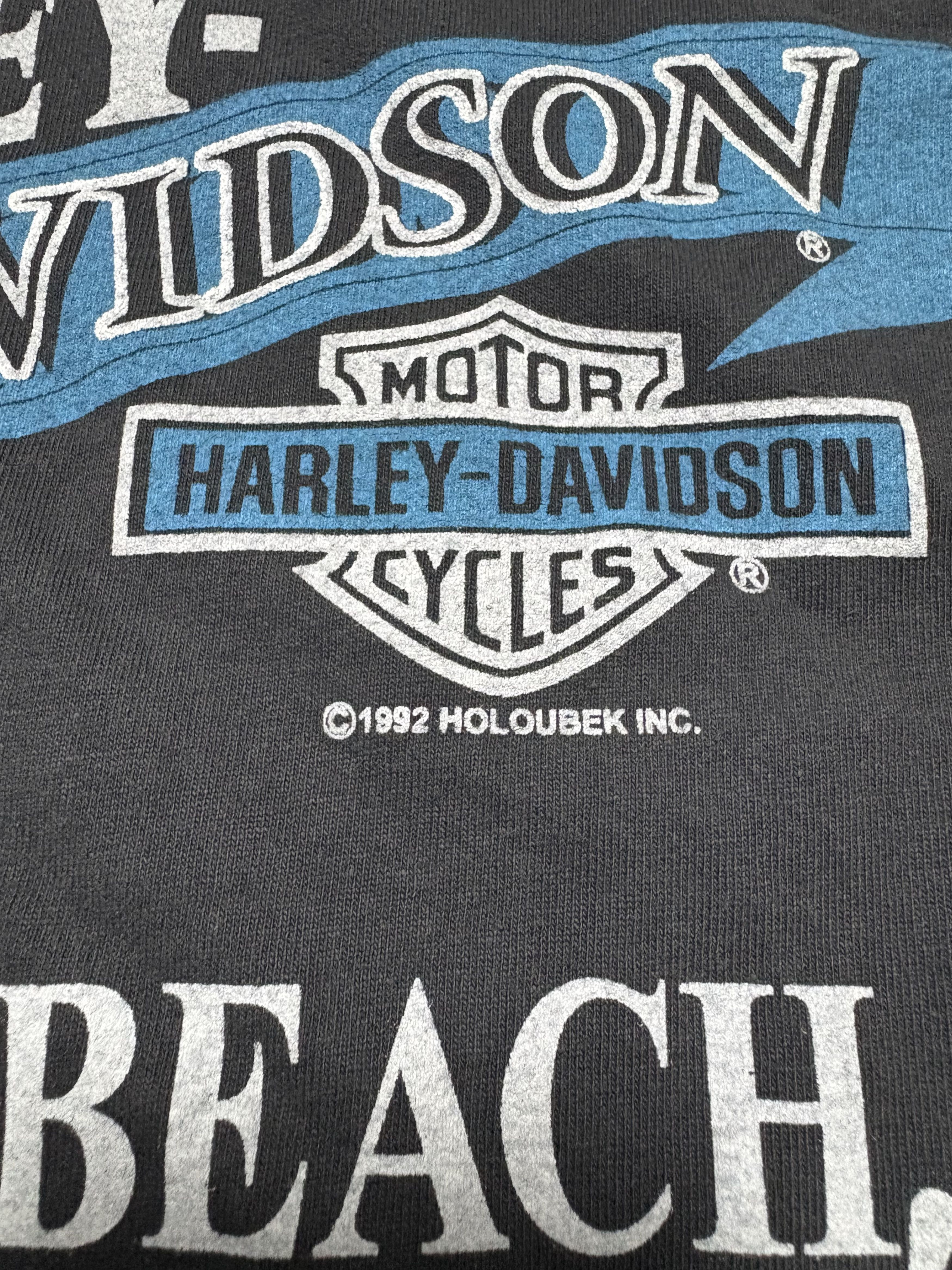 Harley Davidson Vintage 90's Harley Davidson sun faded chrome flame tshirt Size US L / EU 52-54 / 3 - 9 Thumbnail