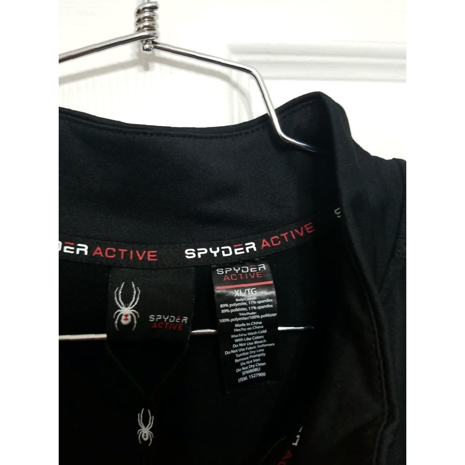Spyder Spyder Active Mens XL Black Quarter Zip Long Sleeve Pullover Shirt Stretch Size US XL / EU 56 / 4 - 3 Thumbnail