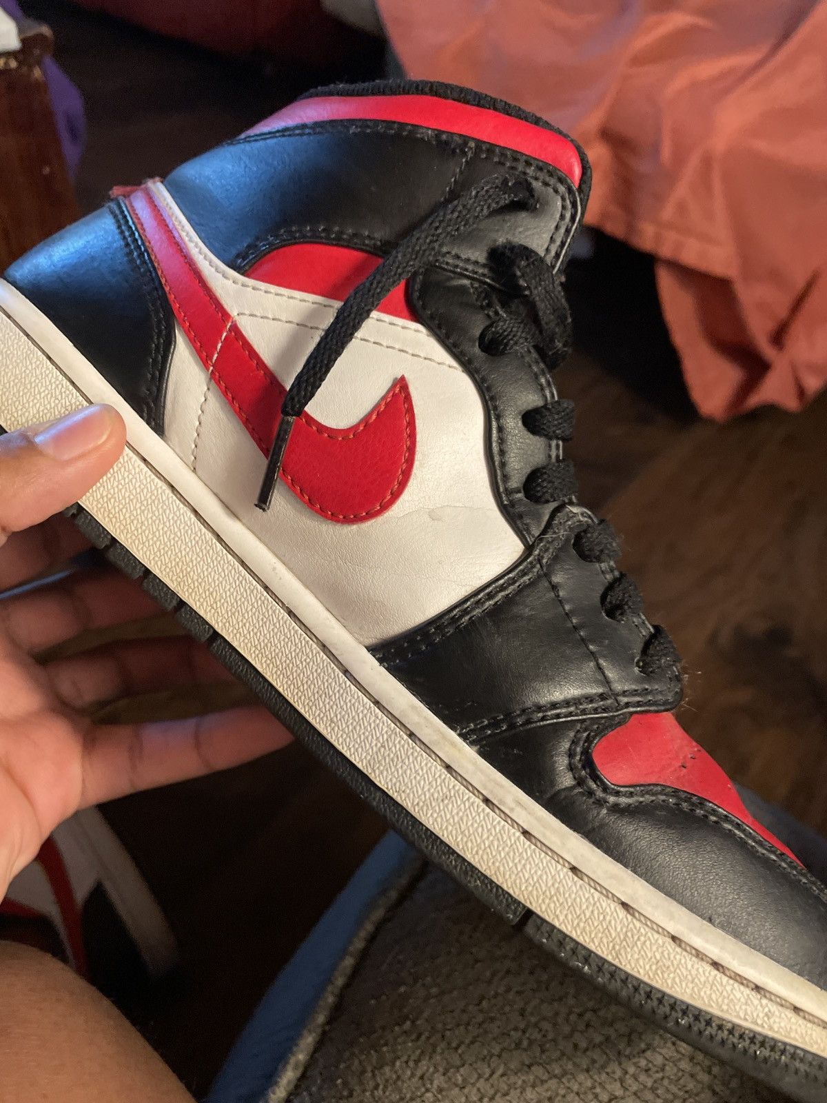 Jordan Brand Jordan 1 Red Black White Size US 7.5 / EU 40-41 - 6 Thumbnail