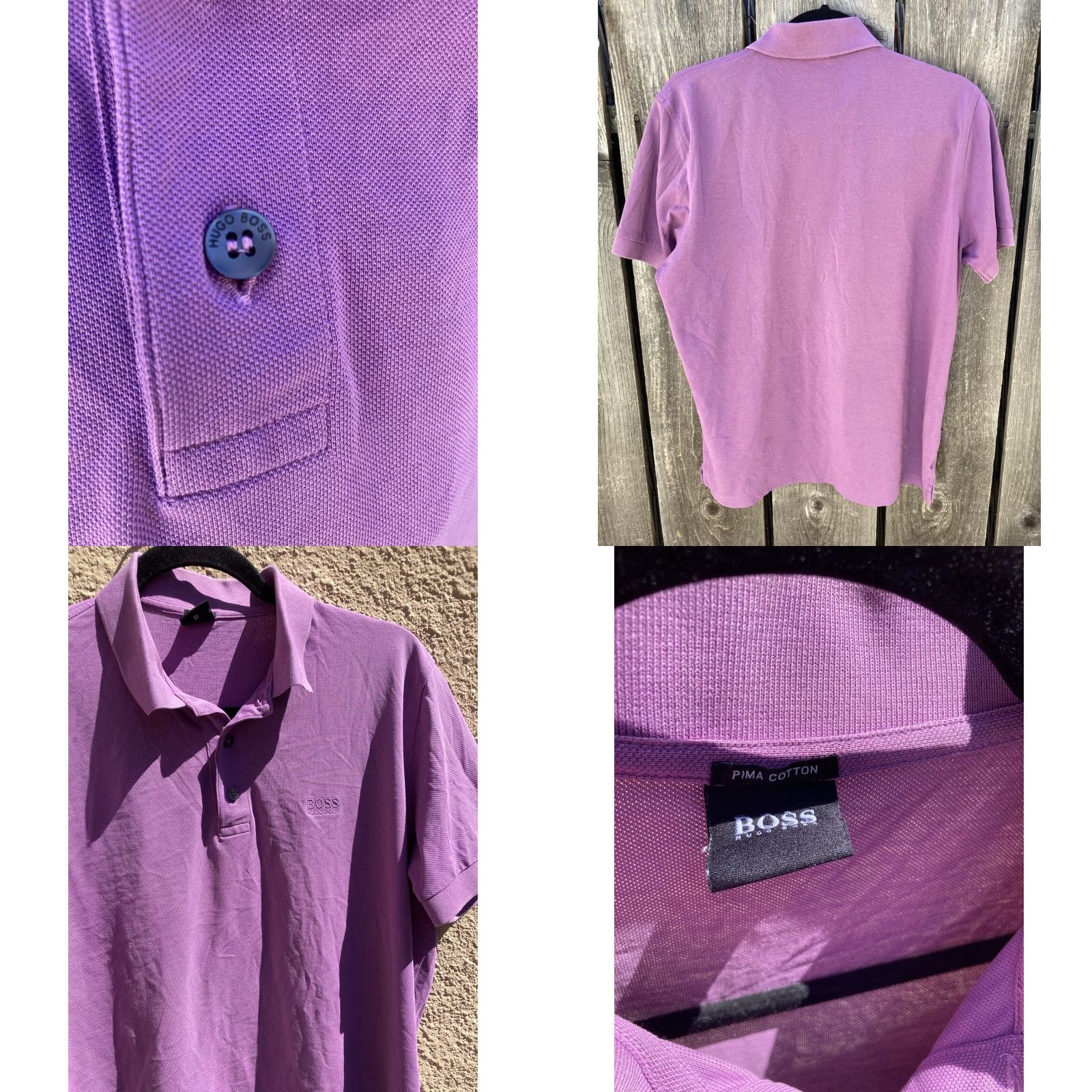 Hugo Boss HUGO BOSS Purple Solid Logo SS Polo M Classic City Pima Cotton Golf Design Shirt Mens Medium Purple Logo Polo 80s 90s City USA Size US M / EU 48-50 / 2 - 8 Thumbnail