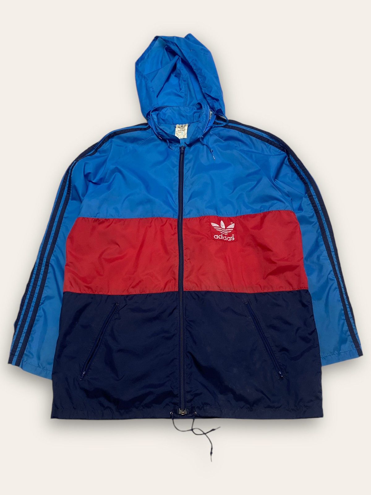 Adidas 90s Vintage ADIDAS Red Blue Light Rain Windbreaker Jacket Size US M / EU 48-50 / 2 - 1 Thumbnail