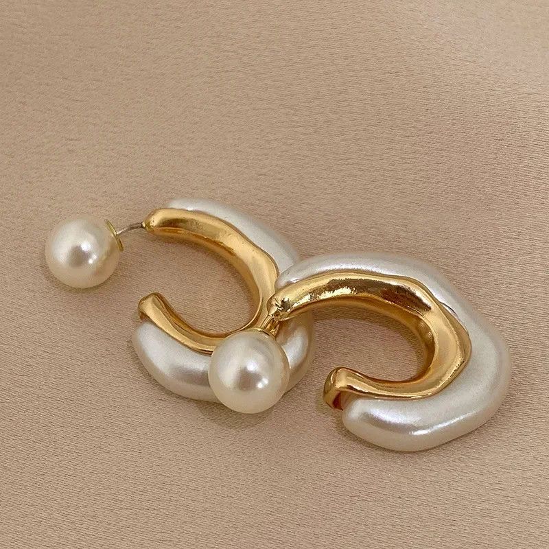 Other Gold Color Pearl Irregular Earring Size ONE SIZE - 4 Thumbnail