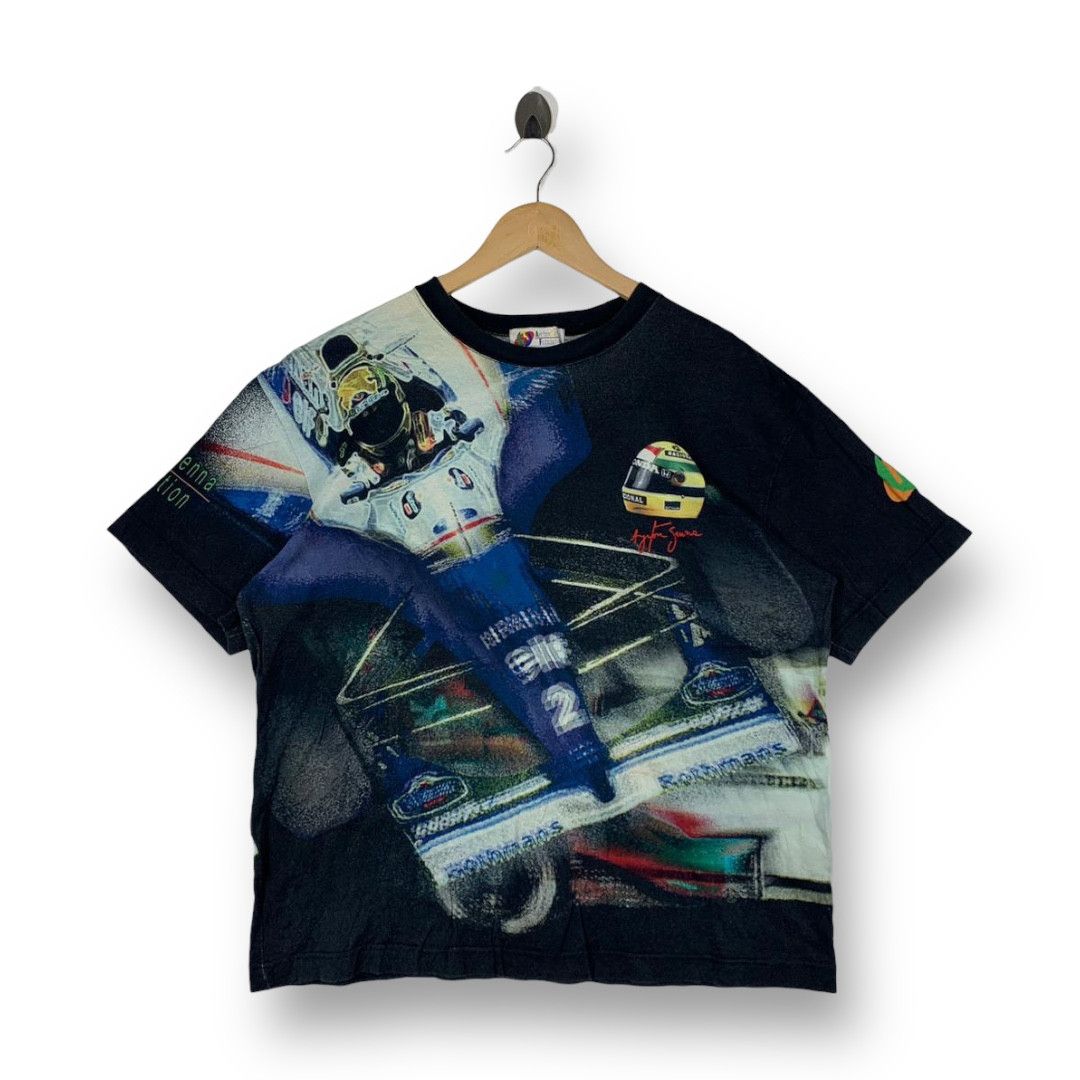 Other Vintage Ayrton Senna Foundation AOP 90s F1 Racing Tee Shirt Size US L / EU 52-54 / 3 - 1 Thumbnail