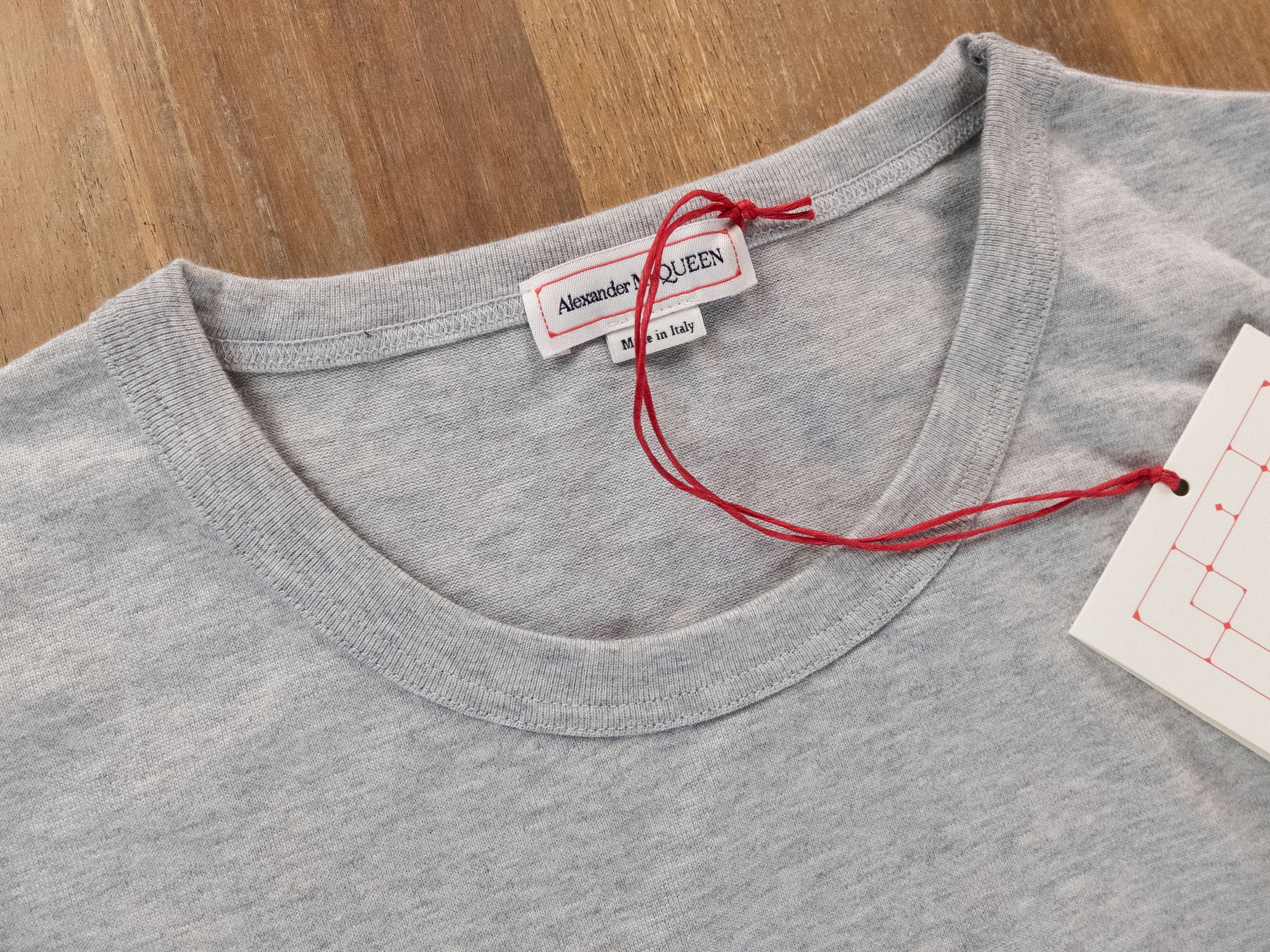 Alexander McQueen ALEXANDER MCQUEEN gray logo embroidered t-shirt Medium q Size US M / EU 48-50 / 2 - 4 Thumbnail