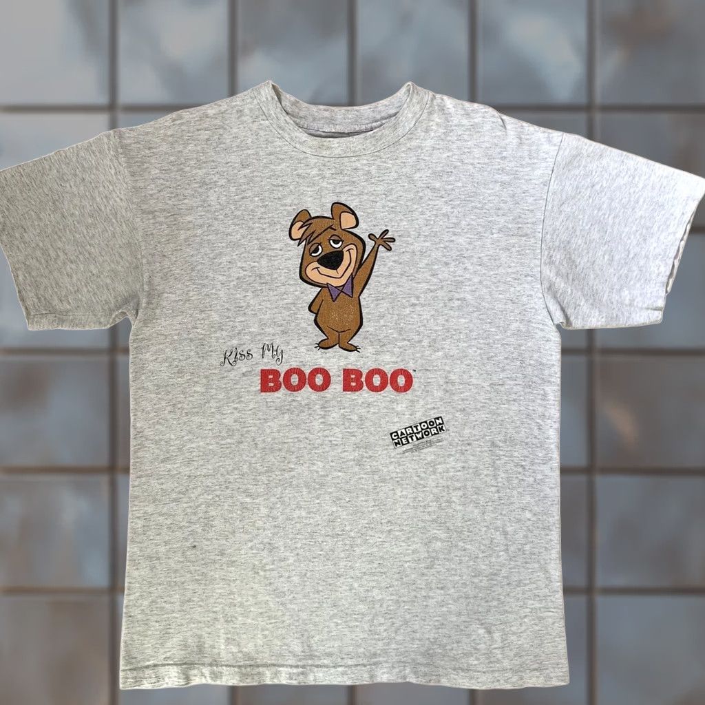 Vintage Vintage Yogi Bear Kiss My Boo Boo Shirt Large Gray 90s Stanley Desantis Cartoon Tee Mens L Gray Boo Yogi Bear 90s Art Classic USA Shirt Size US L / EU 52-54 / 3 - 1 Thumbnail