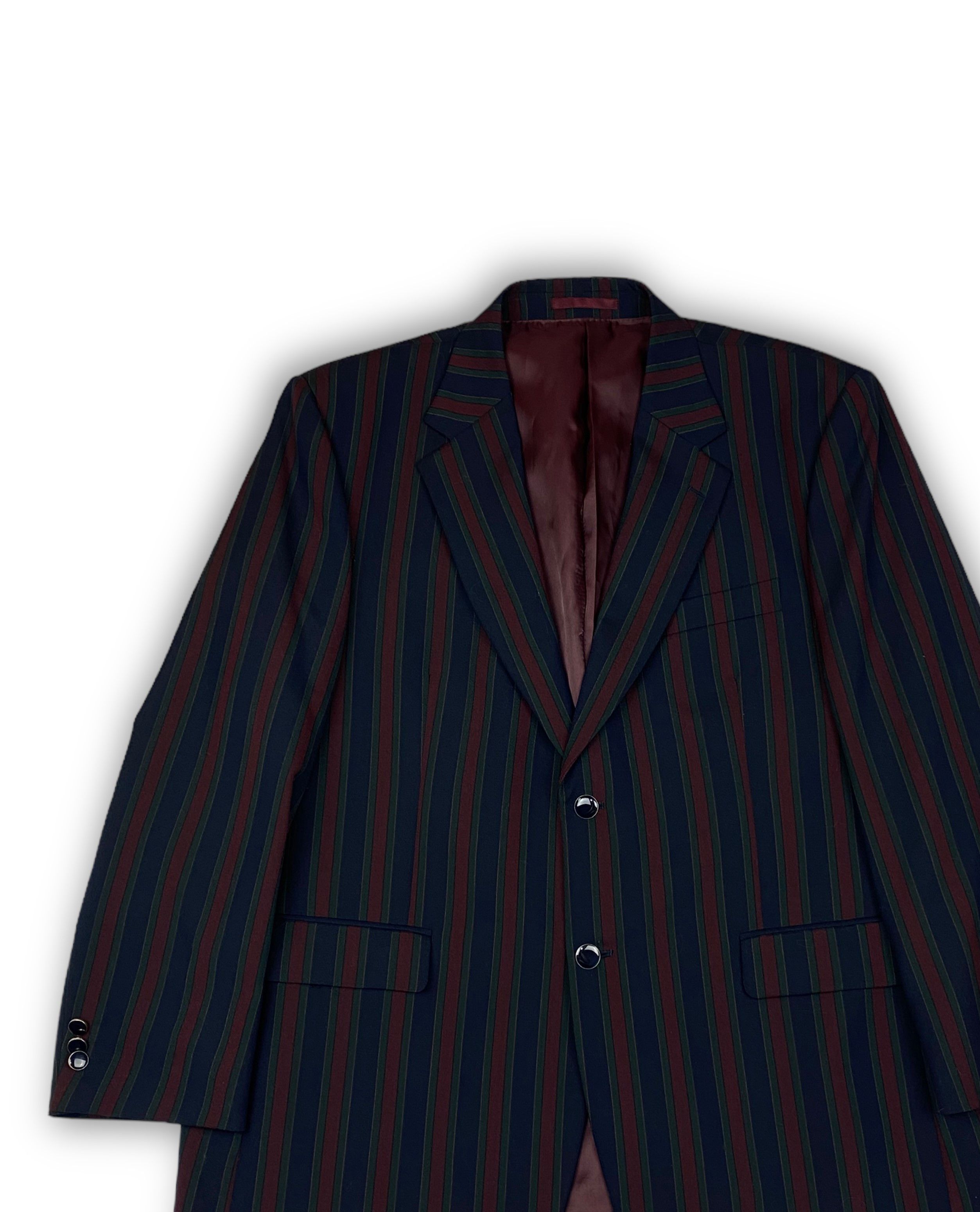 Other Vintage Brook Taverner Striped Luxury Blazer M572 Size 46S - 3 Thumbnail
