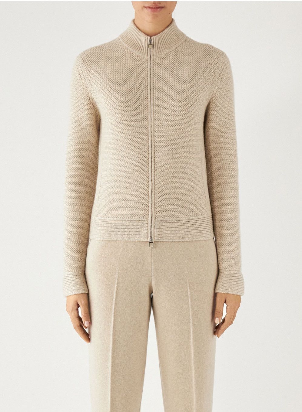 Loro Piana o1srvl11e0125 Borgonuovo Bomber Jacket in Beige Size S / US 4 / IT 40 - 1 Thumbnail