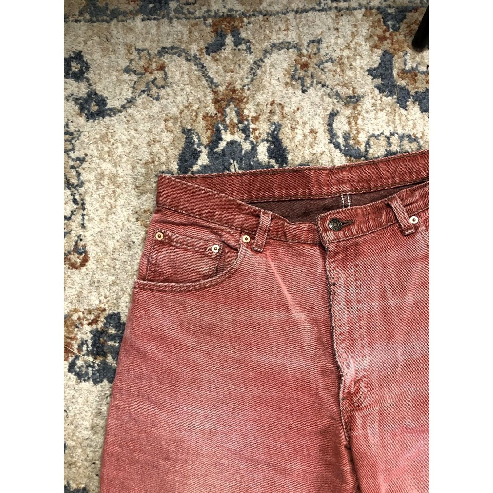 Levi's VINTAGE Levis 560 Denim Shorts Mens 36 Red Relaxed Bermuda Casual Summer Shirt Size US 36 / EU 52 - 2 Thumbnail
