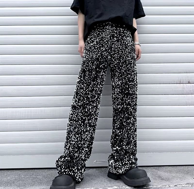 Other Wide Leg Pant Sequin Niche Design Bling Night Size US 33 - 1 Thumbnail