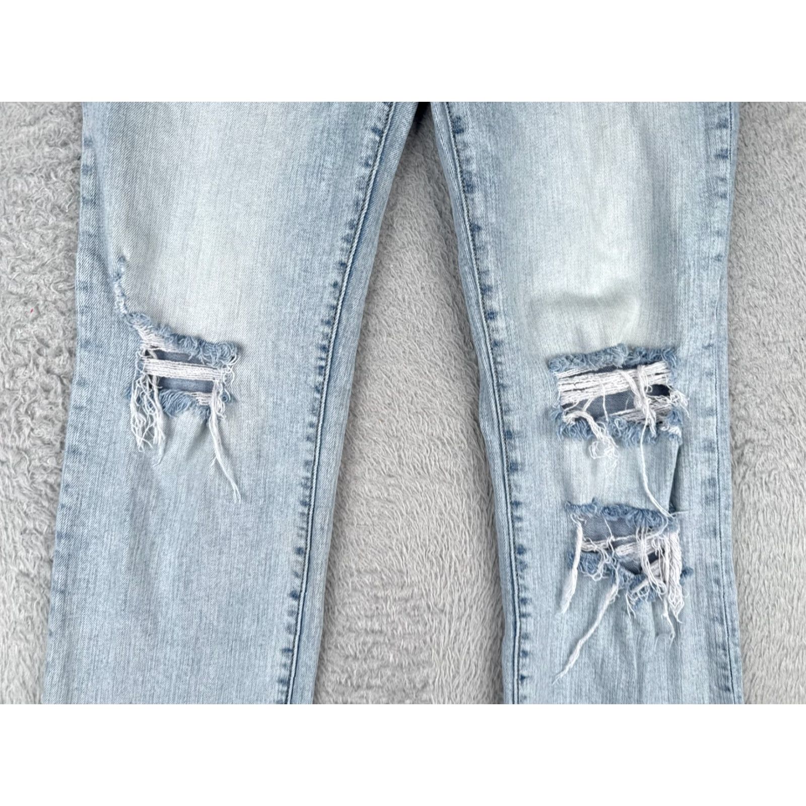 Vintage Willow Root Jeans Women's 5-Pocket Denim Bootcut Regular Medium Light Wash Mid Rise 26x32 Blue Distressed Stretch Mens-Womens-? Size 26" / US 2 / IT 38 - 3 Thumbnail