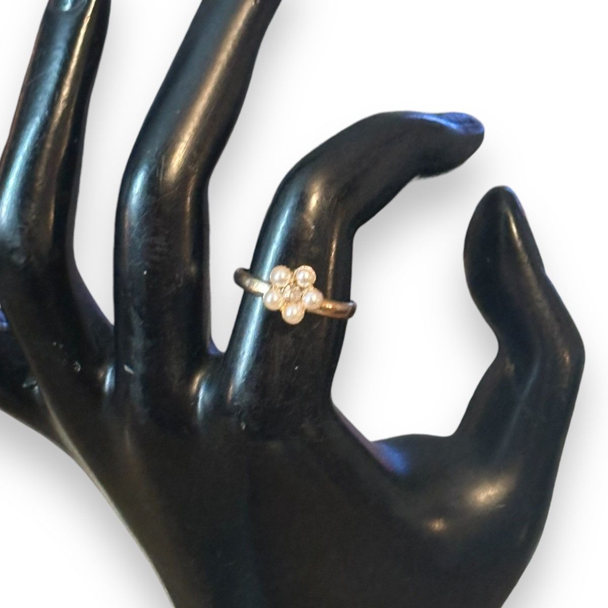 Vintage Vintage pearl flower ring Size ONE SIZE - 2 Thumbnail