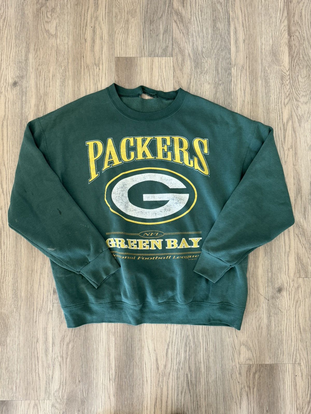 Vintage 90's Green 2024 Bay Packers Football Crewneck Sweatshirt Size XXL Made In USA