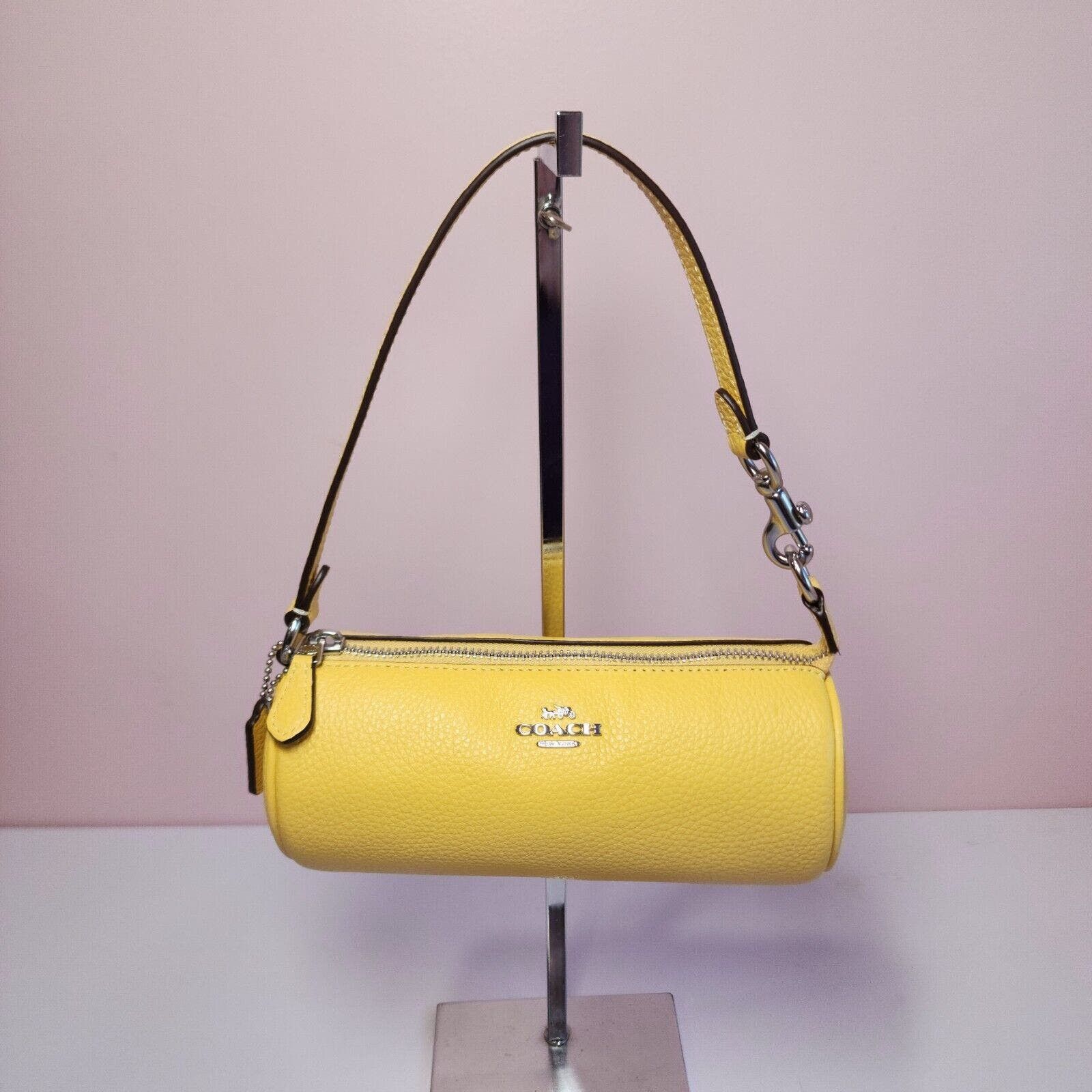 image of NWT Coach Cp474 Nolita Barrel Bag Retro Yellow Leather, Women's
