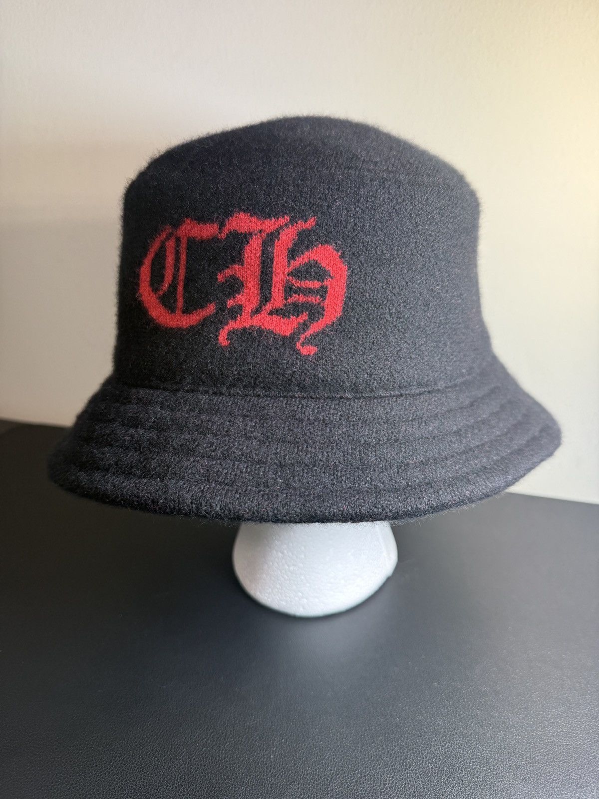 Chrome Hearts Brand New Cashmere Silk Black/Red Chrome Hearts Bucket Hat Size ONE SIZE - 1 Thumbnail