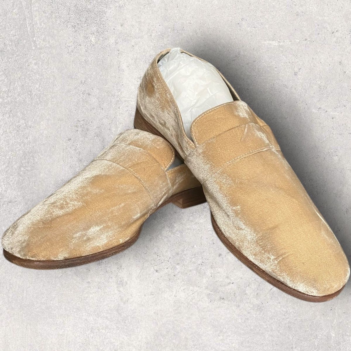 Undercover AW13 “Psycho Killer” Talking Head Gold Velvet Loafer Size US 10 / EU 43 - 4 Thumbnail