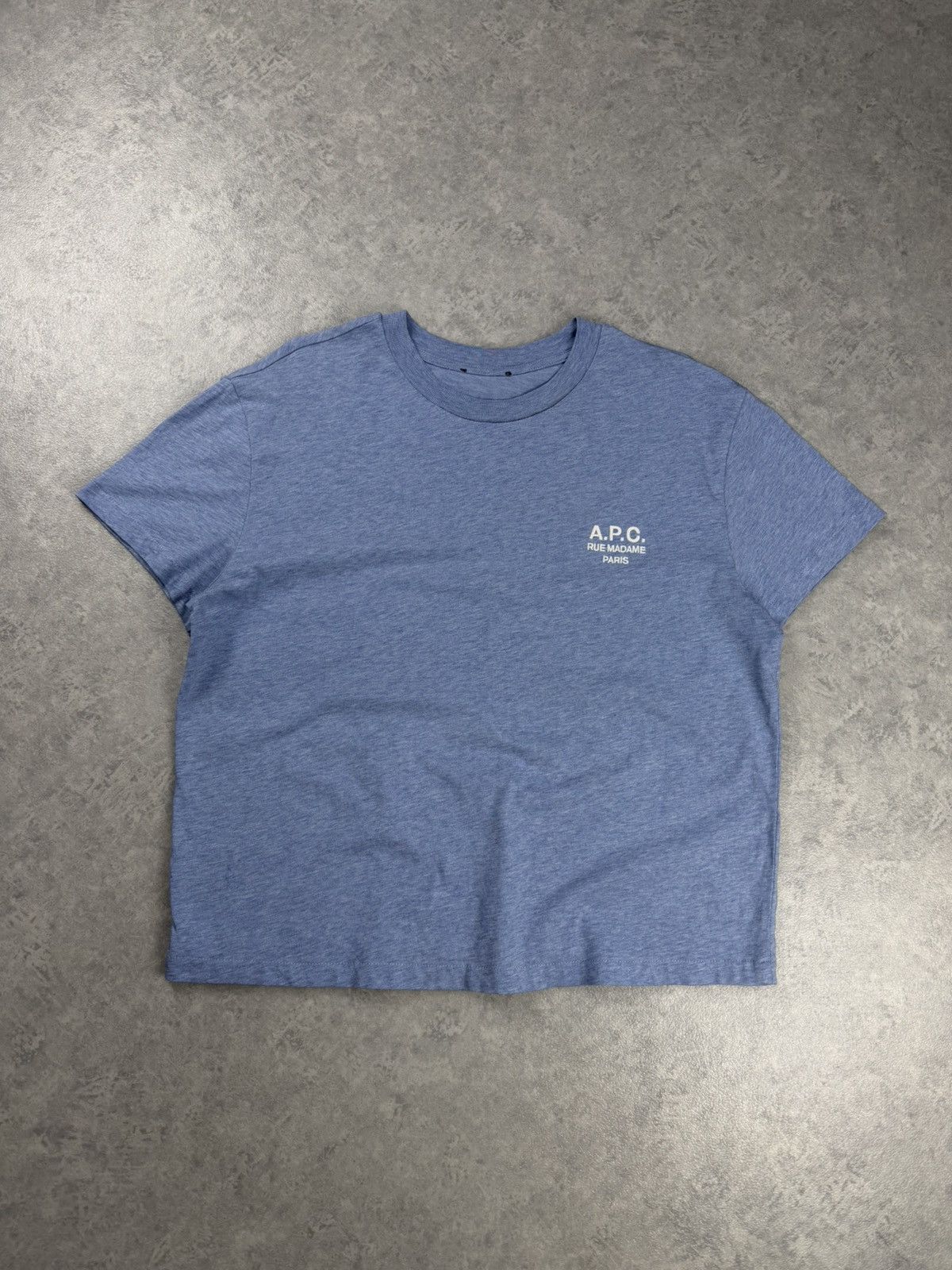 A.P.C. A.P.C. Rue Madame Paris Logo T-Shirt Blue Cotton Size M / US 6-8 / IT 42-44 - 1 Thumbnail