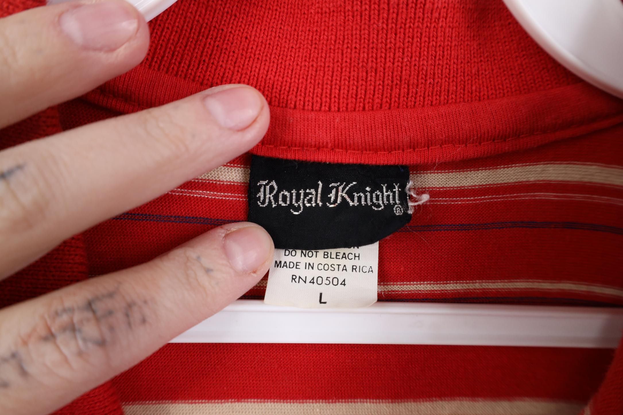 Vintage Vintage 70s 80s Streetwear Block Knit Golf Polo Shirt Red Size US L / EU 52-54 / 3 - 6 Thumbnail