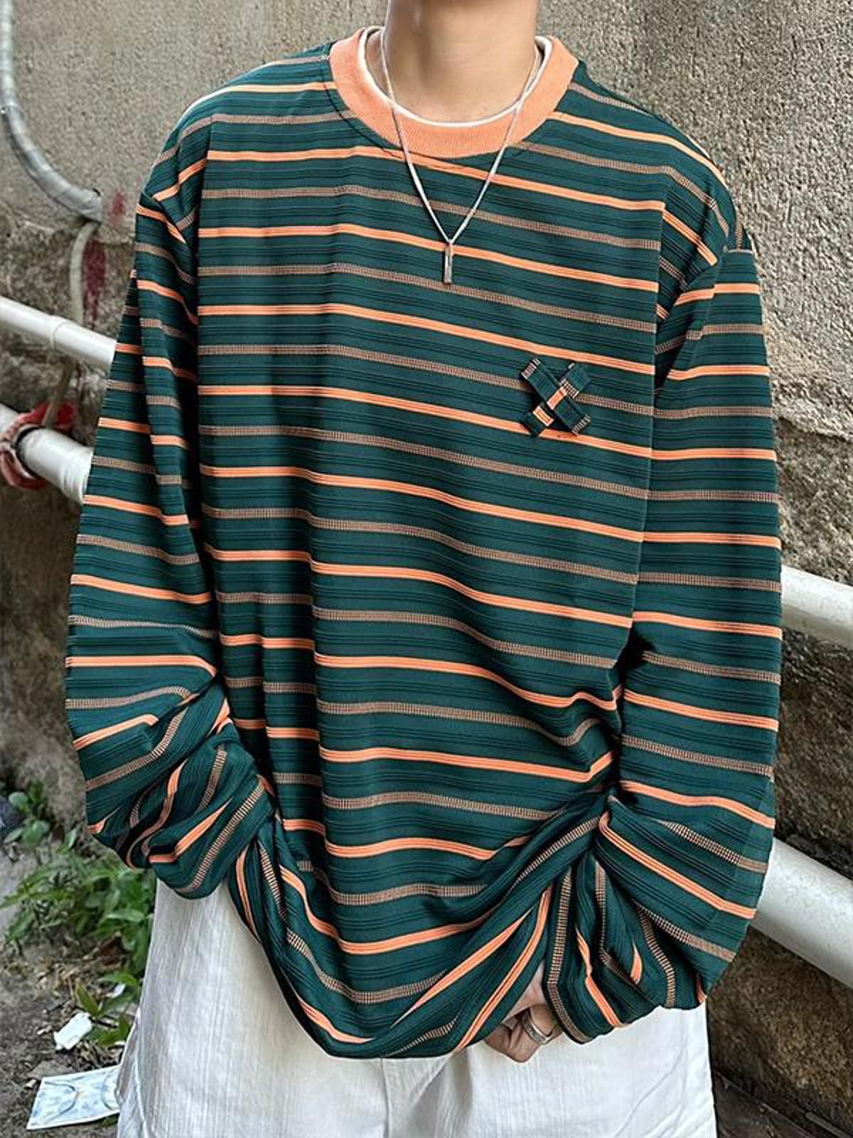 Vintage Trendy Striped Long Sleeve Tee Size US M / EU 48-50 / 2 - 2 Thumbnail