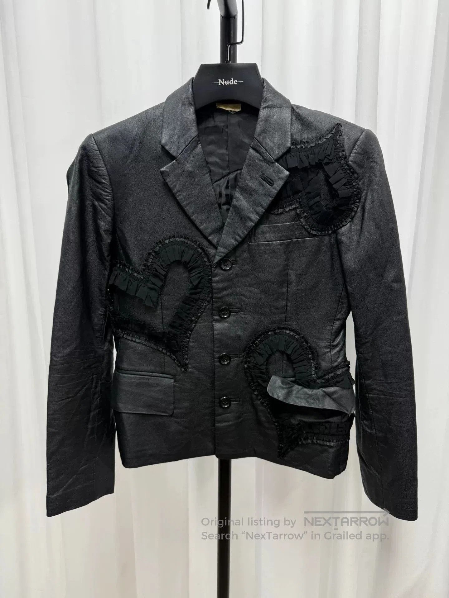 Comme des Garcons PLAY Comme des Garcons Heart Patchwork Leather Blazer XS. Size XS / US 0-2 / IT 36-38 - 1 Thumbnail