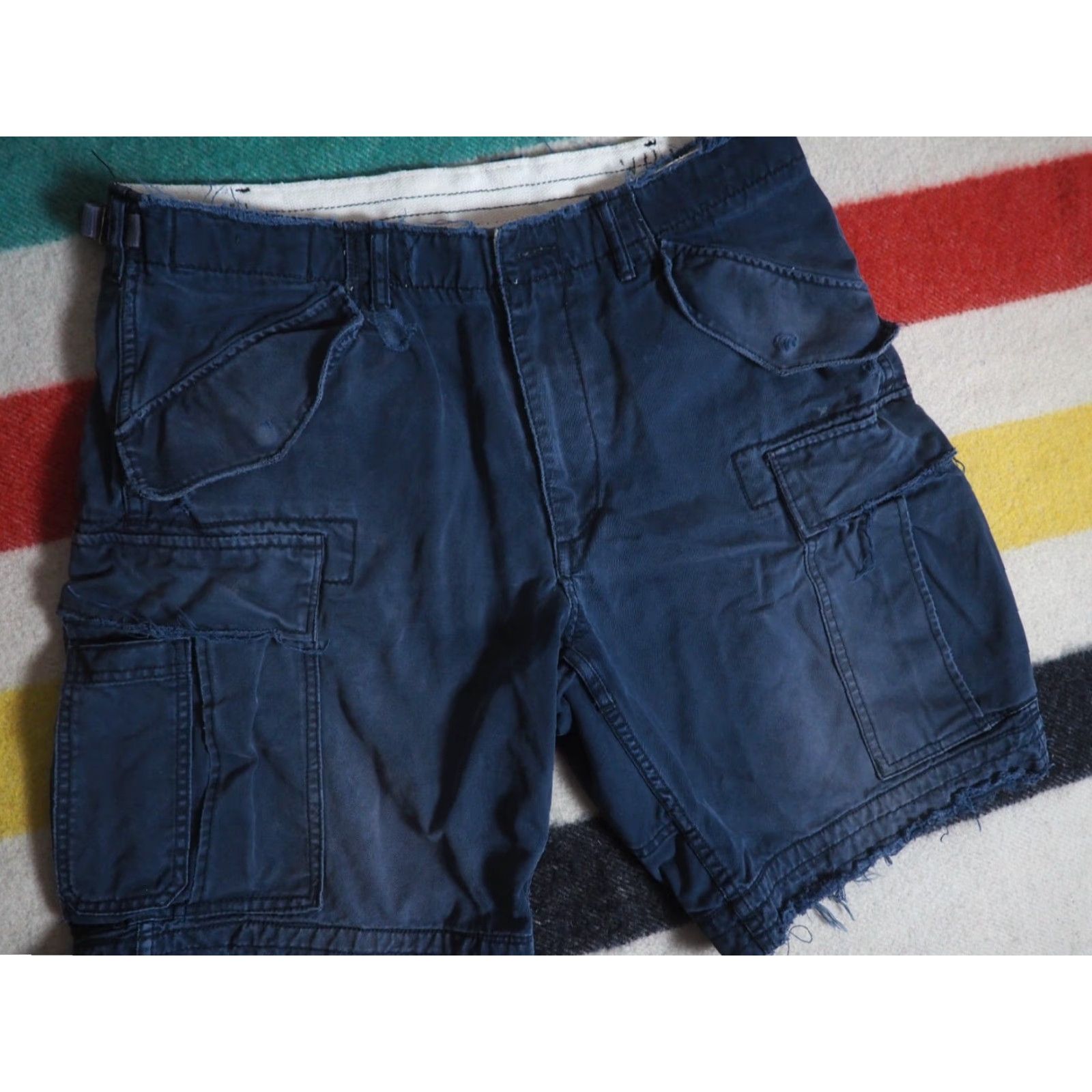 Polo Ralph Lauren VTG 90s Polo Ralph Lauren Type 1 Military Faded Blue 36W Distress Cargo Shorts Polo Ralph Lauren Shirt Adult 36 Blue 1990s Mens Size US M / EU 48-50 / 2 - 6 Thumbnail