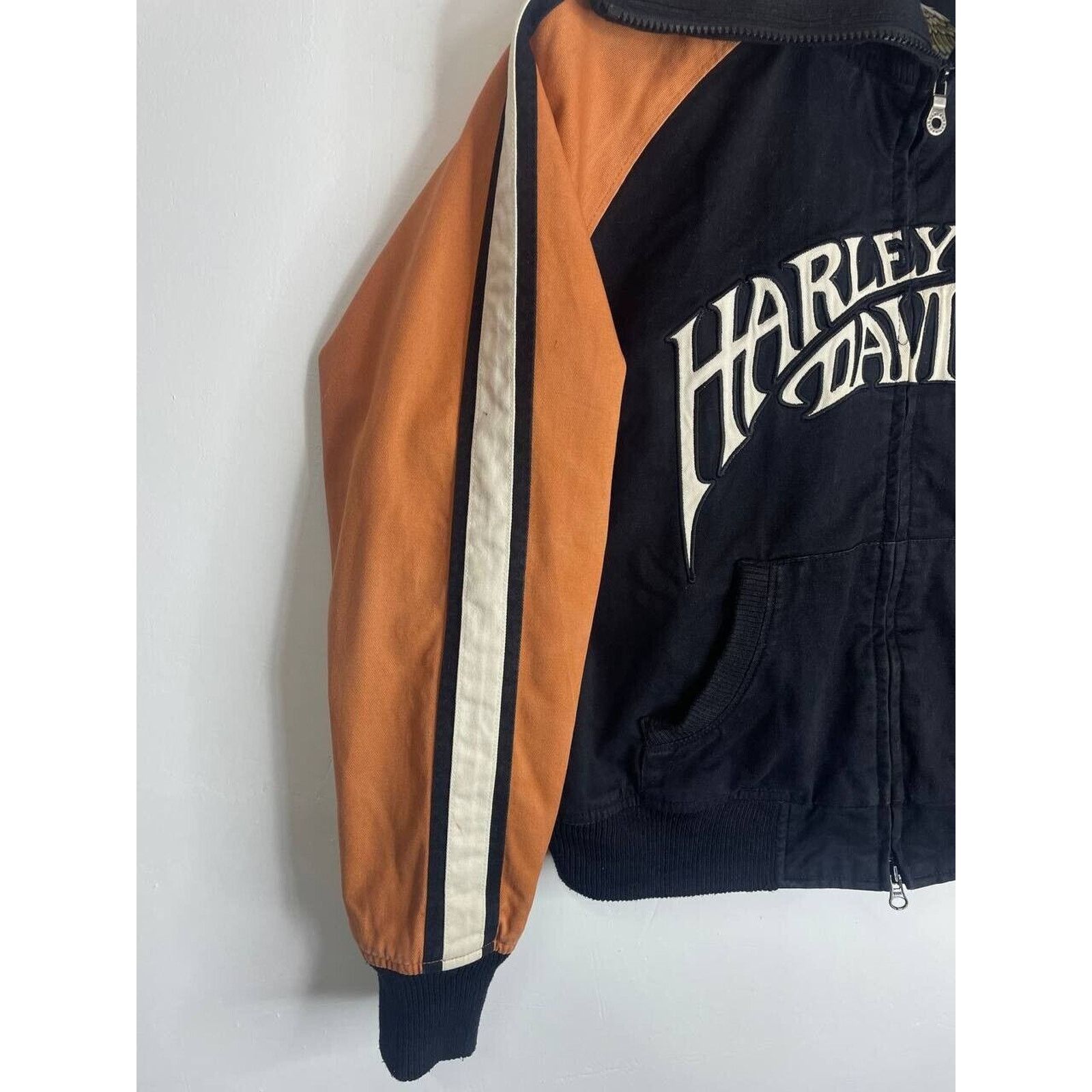 Harley Davidson × Vintage Vintage Harley-Davidson Black & Orange Zip-Up Jacket Large Size US S / EU 44-46 / 1 - 3 Thumbnail