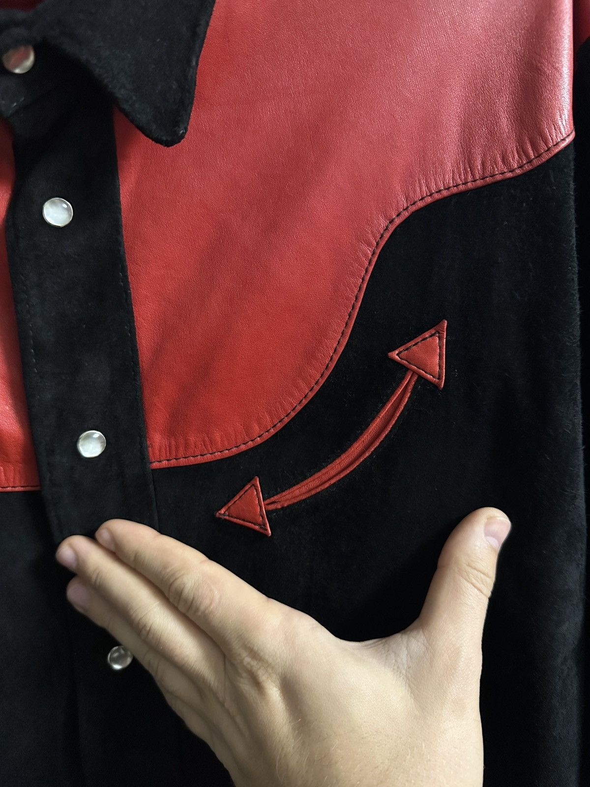 Other Oshwahkon 500 Broadway NYC Vintage Leather Western Jacket 70 Size US L / EU 52-54 / 3 - 3 Thumbnail