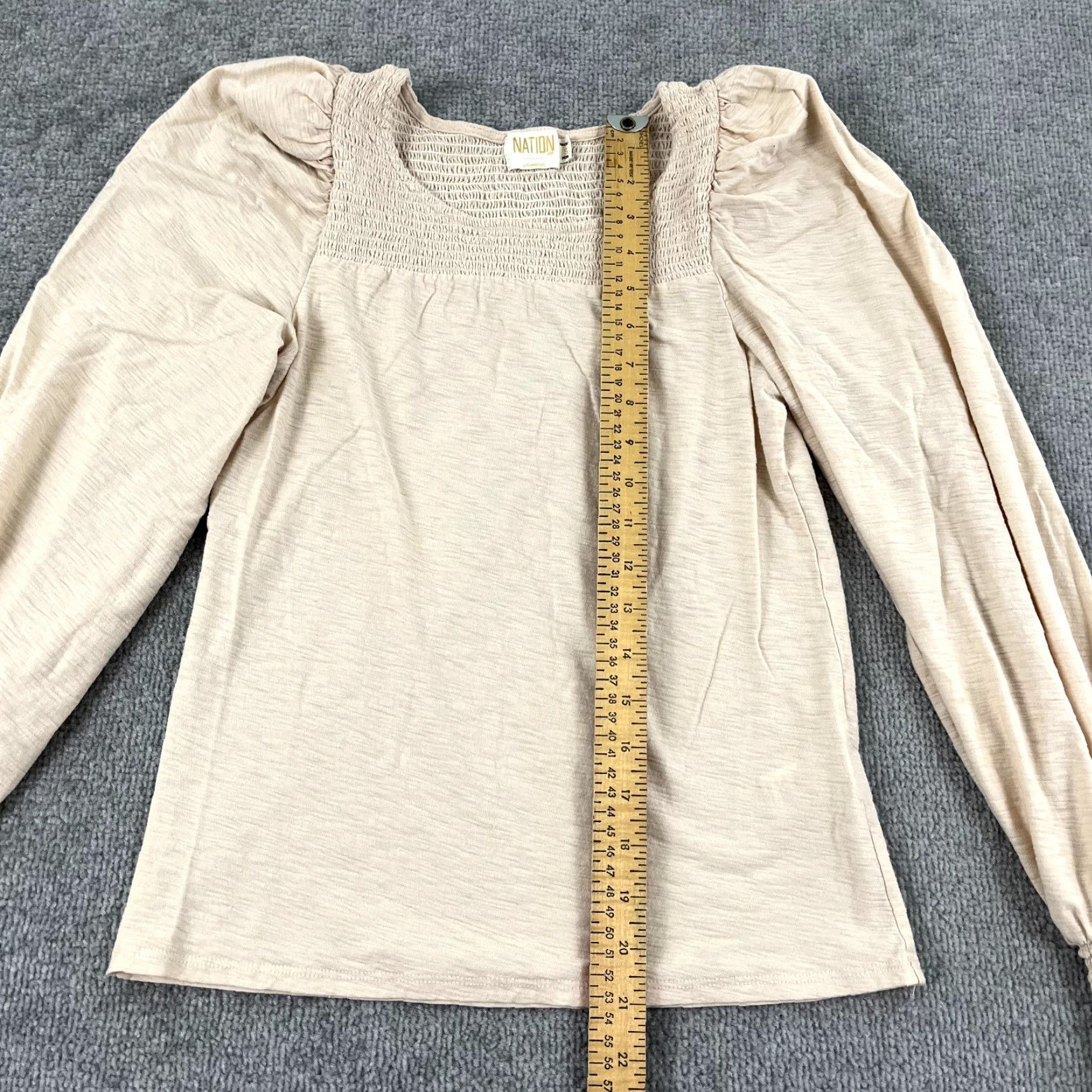 Nation LTD NATION LTD Top Womens Small Brown Abigail Festival Tee Puff Shoulder Long Sleeve Shirt Ladies Small Brown Puff Sleeve Casual Tee Size S / US 4 / IT 40 - 3 Thumbnail