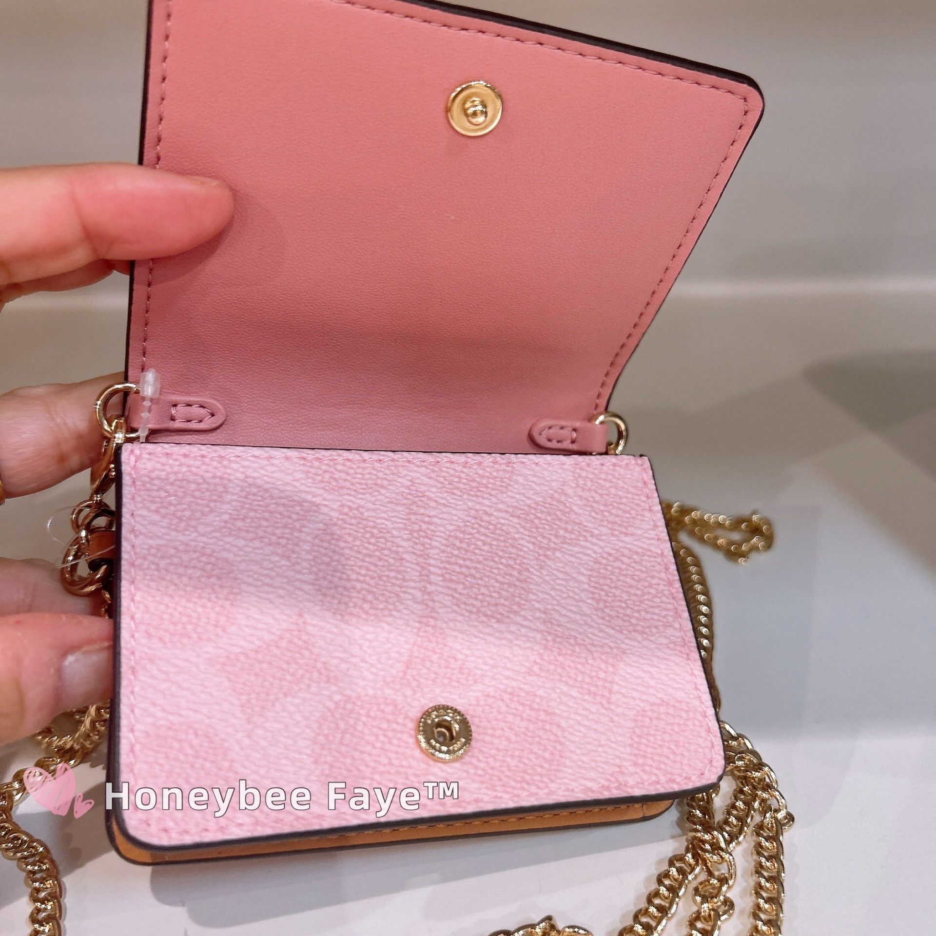 Coach Mini Wallet On A Chain Signature Canvas With Charms CEF59 Size ONE SIZE - 10 Thumbnail
