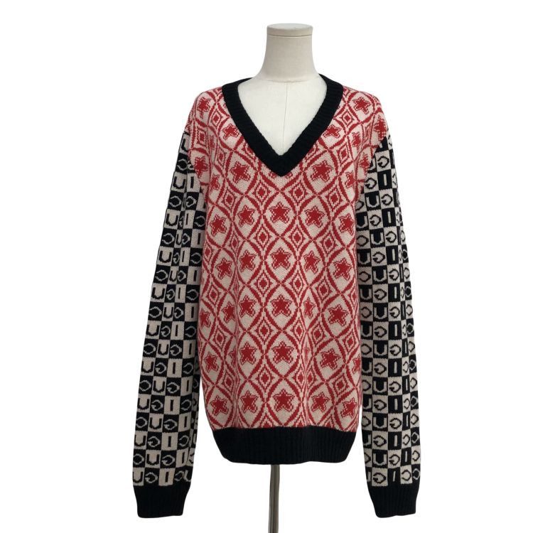 Gucci Gucci Diamond Check Pattern V-Neck Sweater Size L Size US L / EU 52-54 / 3 - 1 Thumbnail
