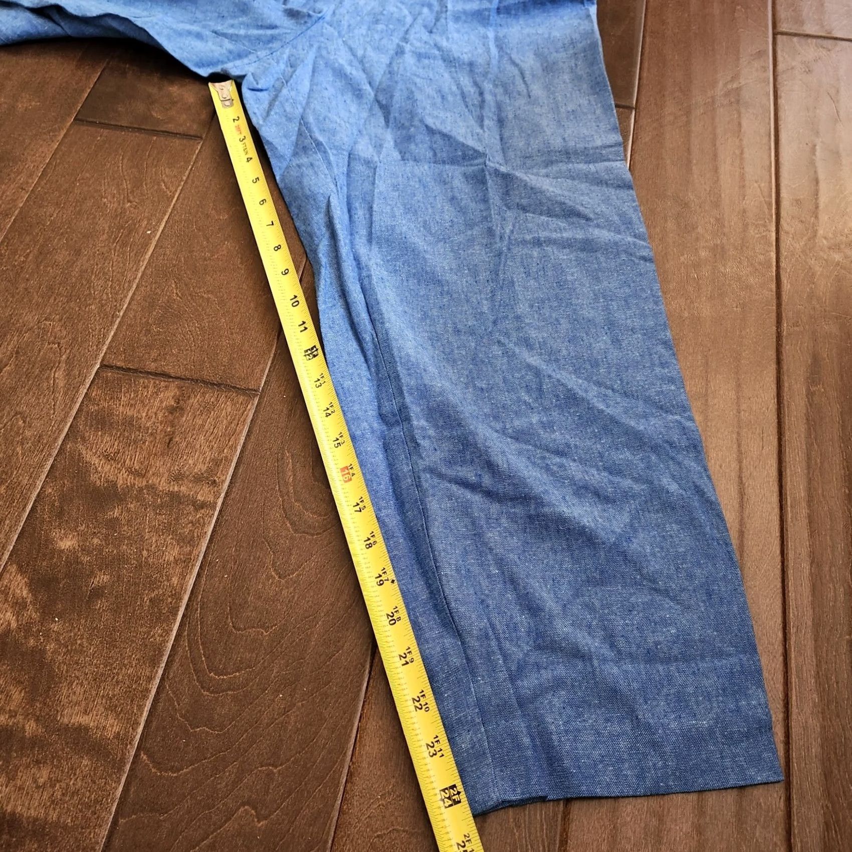 Vintage Melissa Harper Women's Pants - Blue Heathered - Size 12 - Regular Fit - Rayon Linen - Zip Closure - Machine Washable - Casual Travel - Women Size 34" / US 12 / IT 48 - 7 Thumbnail