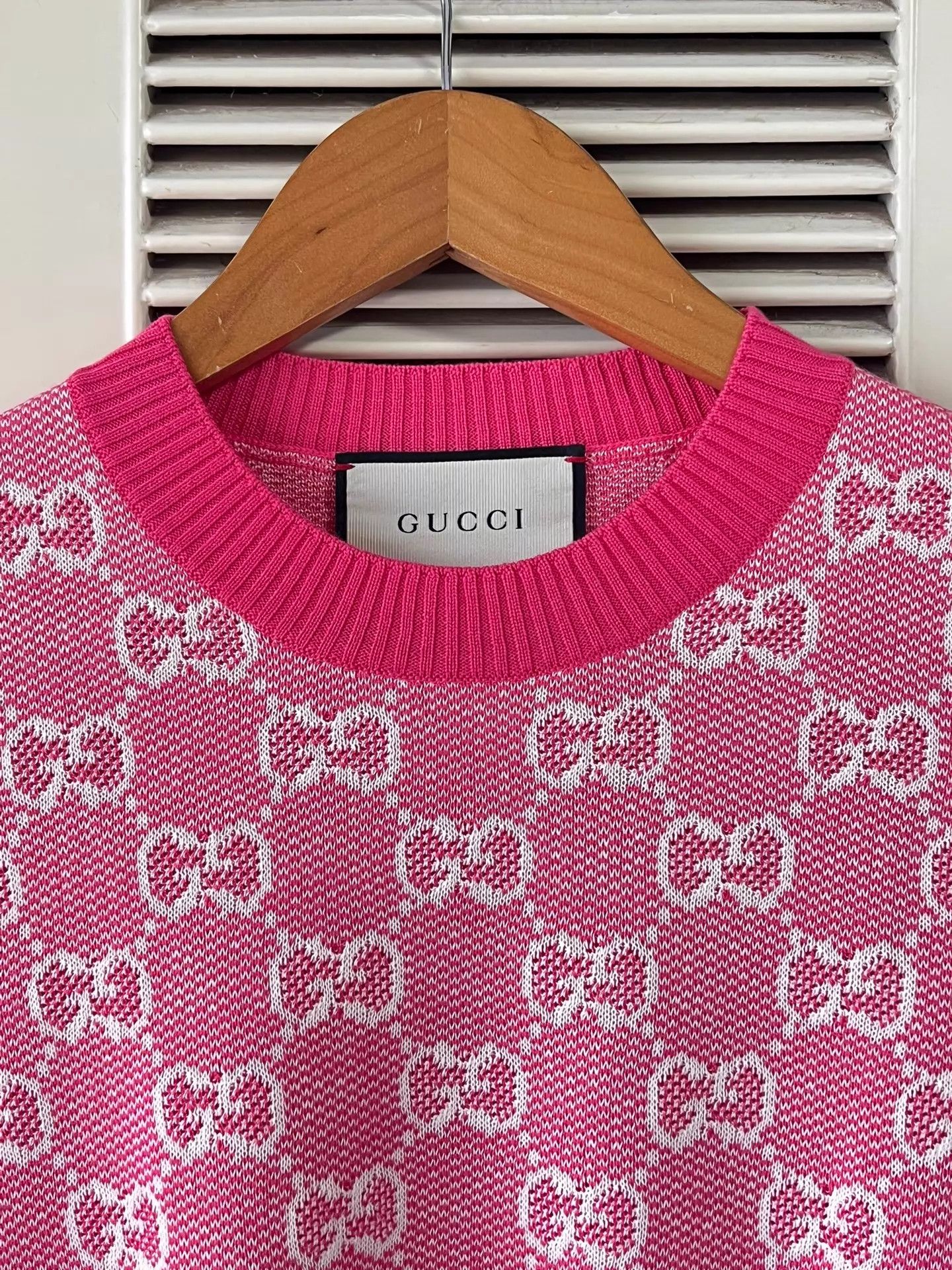 Gucci Gucci Women's Pink Bow GG Logo Knit Top S Size S / US 4 / IT 40 - 3 Thumbnail