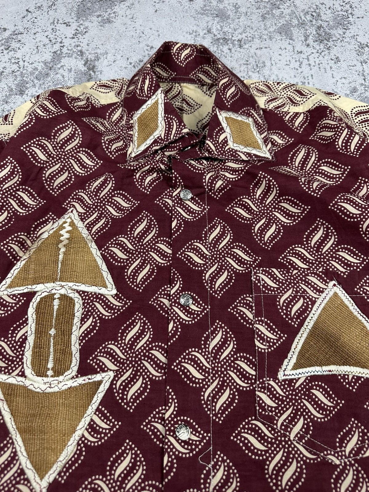 Vintage Handmade African Wax Print Shirt USA Buttons Size US XL / EU 56 / 4 - 3 Thumbnail