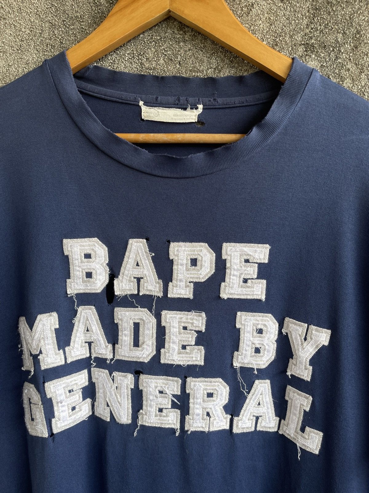 Bape Vintage 90s BAPE MADE BY GENERAL Thrashed Faded Long Sleeve Size US L / EU 52-54 / 3 - 8 Thumbnail