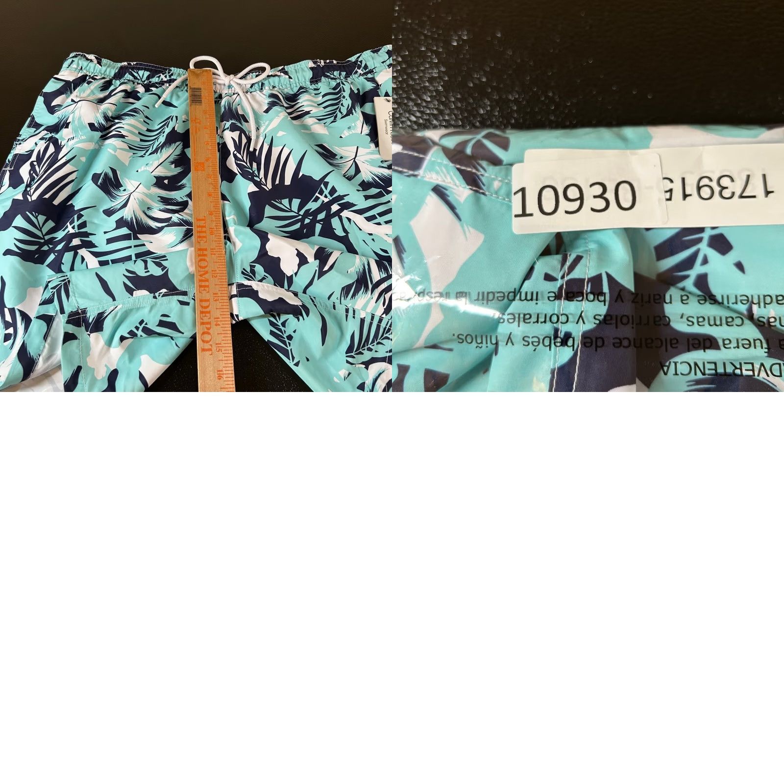 Calvin Klein Calvin Klein Swim Trunks Palm Leaf Print Drawstring Shorts Blue Mens XXL 40" NWT Size US 39 - 9 Thumbnail