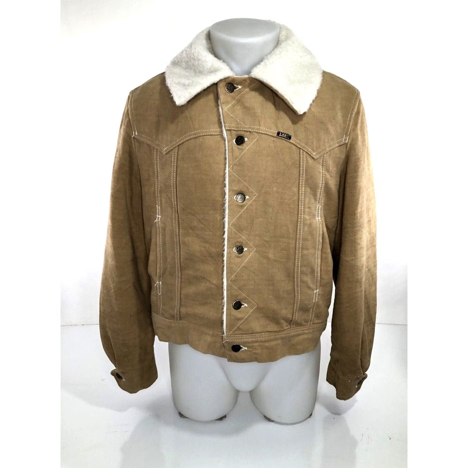 Lee VINTAGE LEE Ranch Jacket Western Lined Mens M Light Brown 1990s/YY4 Size US M / EU 48-50 / 2 - 2 Thumbnail