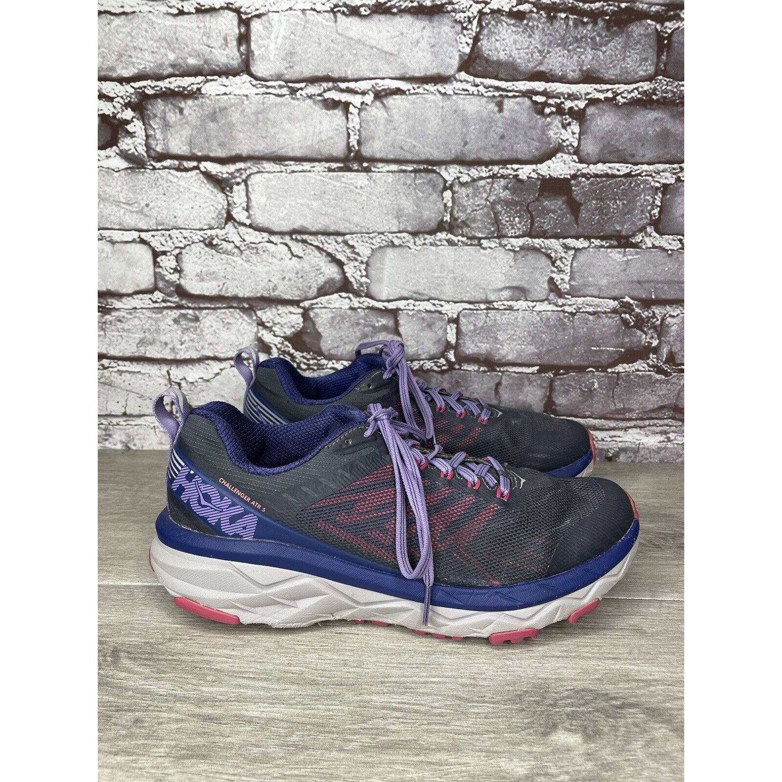 Hoka Hoka One One Challenger ATR 5 Purple Mesh Gym Running Shoes Size US 8 / IT 38 - 13 Thumbnail