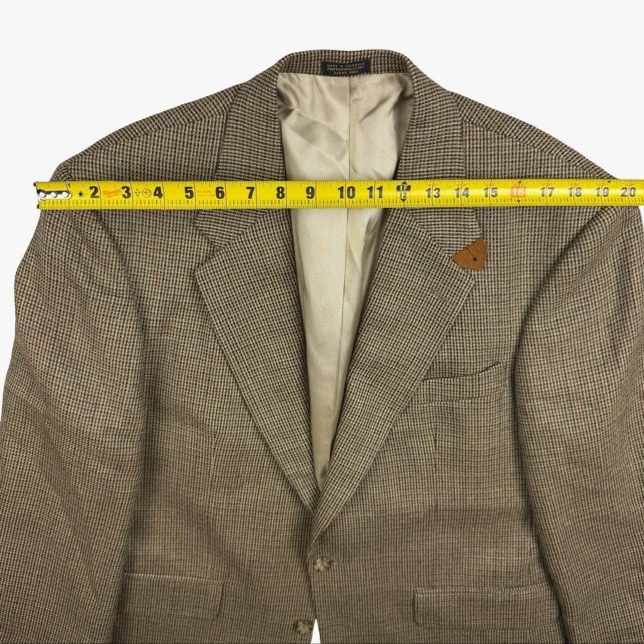 Oscar De La Renta Oscar De La Renta Men's Tweed Leather ELbow Patches Blazer J Size 42S - 6 Thumbnail
