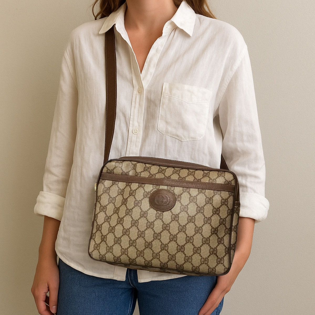Gucci Vintage Gucci GG Supreme Crossbody |Coated Canvas & Leather Size ONE SIZE - 3 Thumbnail